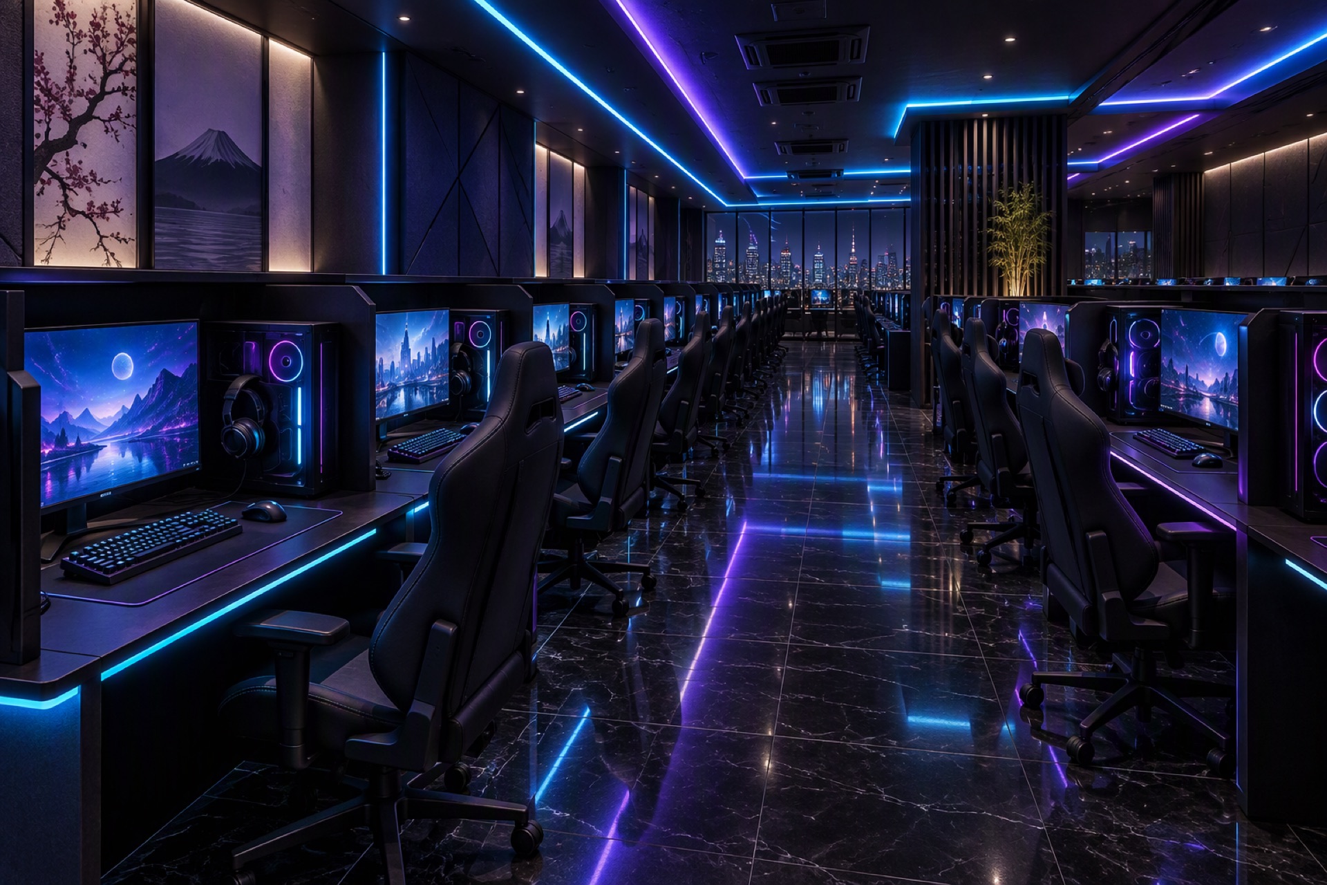 Net cafe interior